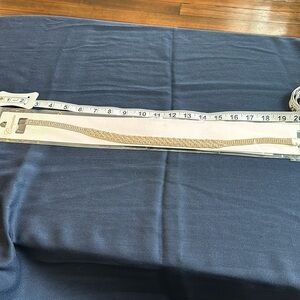 Crystal and Rose Gold Tone Bridal/Accent Belt with attached ribbon.